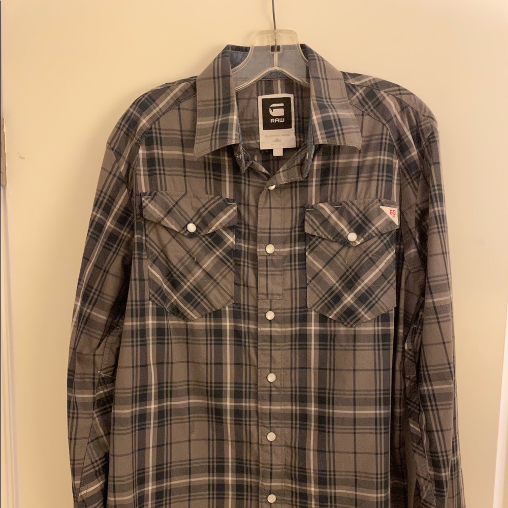 G-Star Long Sleeve Button Up Plaid Shirt